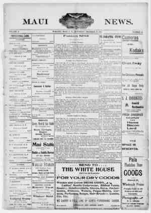 The Maui News Newspaper 29 Aralık 1900 kapağı