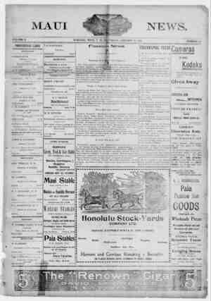 The Maui News Newspaper 19 Ocak 1901 kapağı