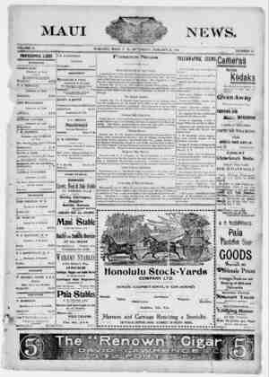 The Maui News Newspaper 26 Ocak 1901 kapağı