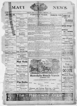 The Maui News Newspaper 9 Şubat 1901 kapağı