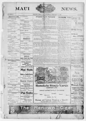 The Maui News Newspaper 23 Şubat 1901 kapağı