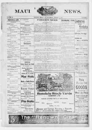 The Maui News Newspaper 9 Mart 1901 kapağı