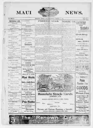 The Maui News Newspaper 16 Mart 1901 kapağı