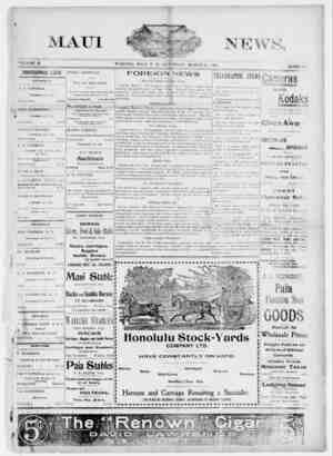 The Maui News Newspaper 23 Mart 1901 kapağı