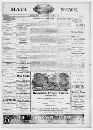 The Maui News Newspaper 6 Nisan 1901 kapağı