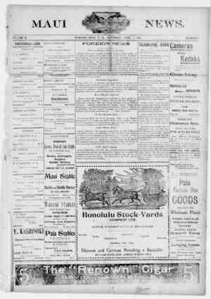 The Maui News Newspaper 13 Nisan 1901 kapağı
