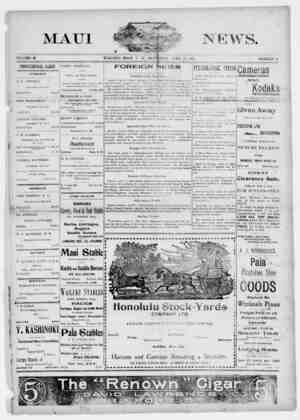 The Maui News Newspaper 20 Nisan 1901 kapağı