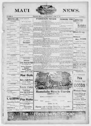 The Maui News Newspaper 27 Nisan 1901 kapağı