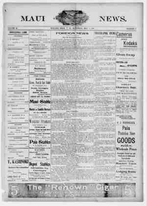 The Maui News Newspaper 11 Mayıs 1901 kapağı