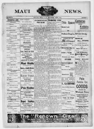 The Maui News Newspaper 1 Haziran 1901 kapağı