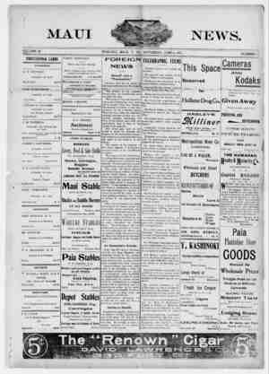 The Maui News Newspaper 8 Haziran 1901 kapağı