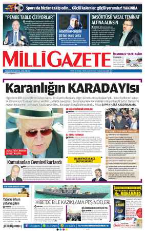 Milli Gazete Gazetesi 4 Ocak 2013 kapağı