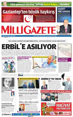 Milli Gazete Gazetesi 5 Ocak 2013 kapağı