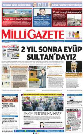 Milli Gazete Gazetesi 11 Ocak 2013 kapağı