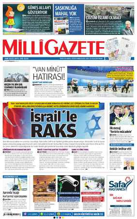 Milli Gazete Gazetesi 27 Ocak 2013 kapağı