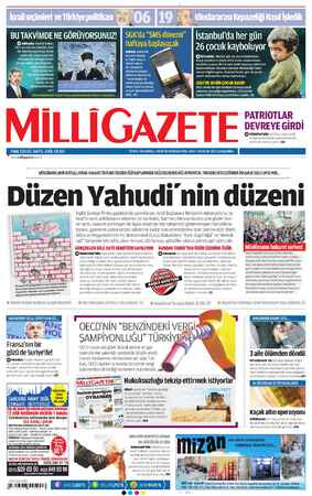 Milli Gazete Gazetesi 30 Ocak 2013 kapağı