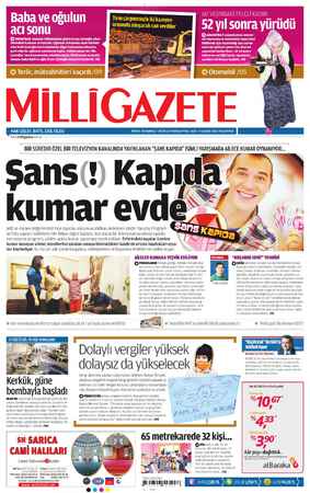 Milli Gazete Gazetesi 4 Şubat 2013 kapağı