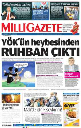 Milli Gazete Gazetesi 5 Şubat 2013 kapağı