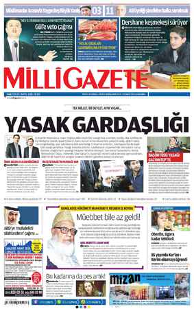Milli Gazete Gazetesi 13 Şubat 2013 kapağı
