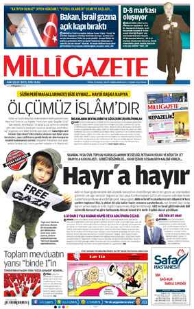 Milli Gazete Gazetesi 17 Şubat 2013 kapağı