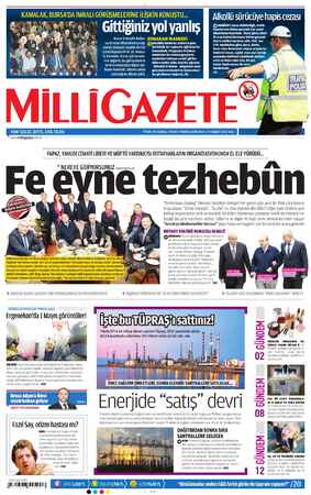 Milli Gazete Gazetesi 19 Şubat 2013 kapağı