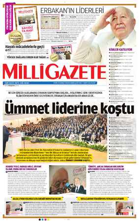 Milli Gazete Gazetesi 3 Mart 2013 kapağı