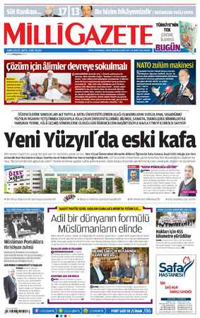 Milli Gazete Gazetesi 10 Mart 2013 kapağı
