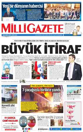Milli Gazete Gazetesi 11 Mart 2013 kapağı