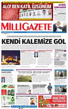 Milli Gazete Gazetesi 23 Mart 2013 kapağı