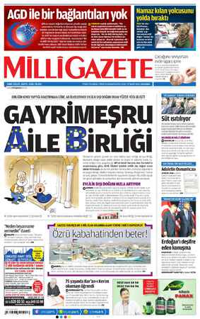 Milli Gazete Gazetesi 27 Mart 2013 kapağı