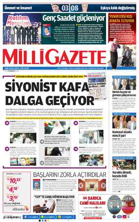 Milli Gazete Gazetesi 1 Nisan 2013 kapağı
