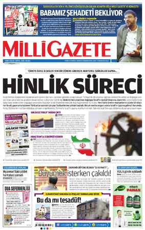 Milli Gazete Gazetesi 2 Nisan 2013 kapağı