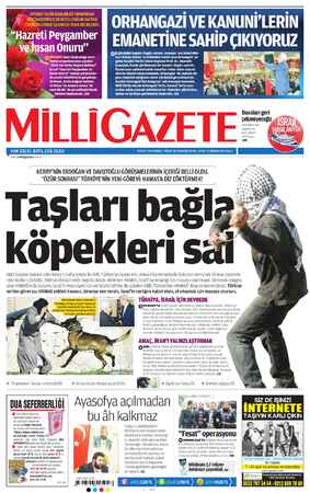 Milli Gazete Gazetesi 9 Nisan 2013 kapağı
