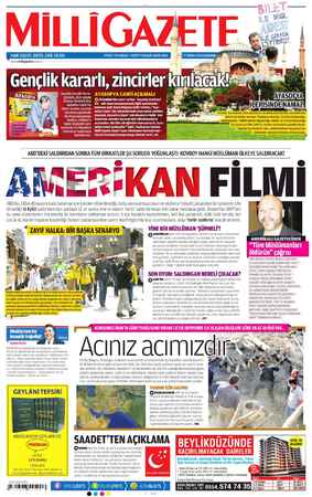 Milli Gazete Gazetesi 17 Nisan 2013 kapağı