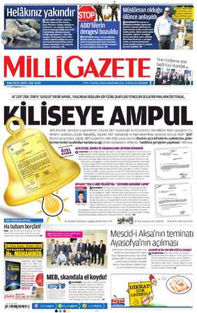 Milli Gazete Gazetesi 18 Nisan 2013 kapağı