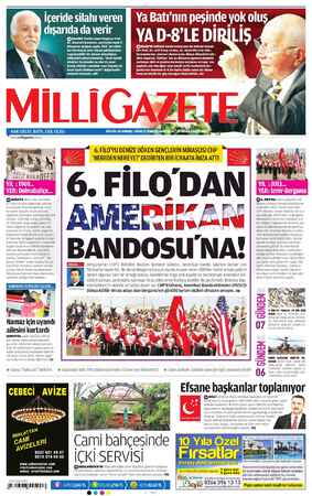 Milli Gazete Gazetesi 19 Nisan 2013 kapağı