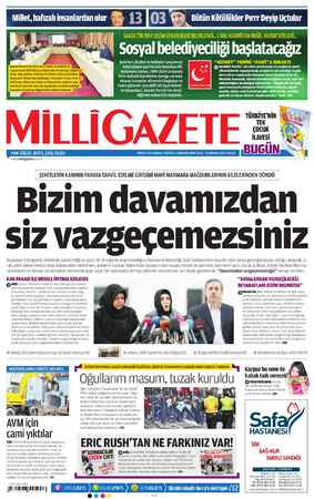 Milli Gazete Gazetesi 21 Nisan 2013 kapağı