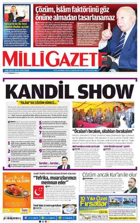Milli Gazete Gazetesi 26 Nisan 2013 kapağı