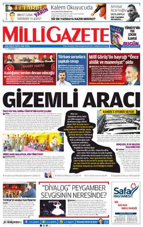 Milli Gazete Gazetesi 28 Nisan 2013 kapağı