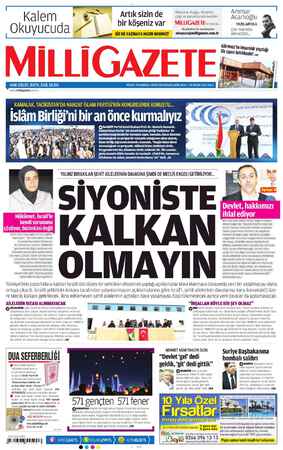 Milli Gazete Gazetesi 30 Nisan 2013 kapağı