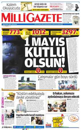 Milli Gazete Gazetesi May 2, 2013 kapağı