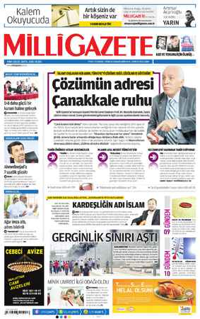 Milli Gazete Gazetesi May 3, 2013 kapağı