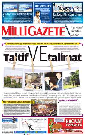 Milli Gazete Gazetesi May 4, 2013 kapağı