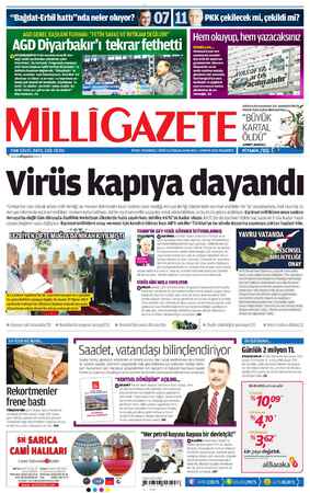 Milli Gazete Gazetesi May 6, 2013 kapağı