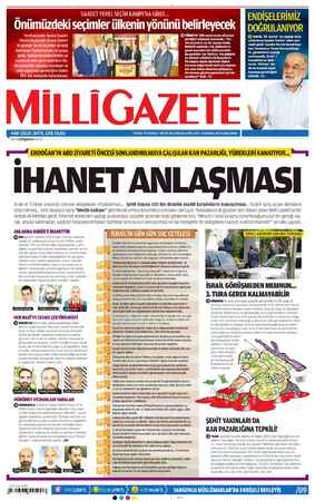 Milli Gazete Gazetesi 8 Mayıs 2013 kapağı