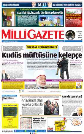 Milli Gazete Gazetesi 9 Mayıs 2013 kapağı