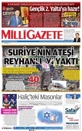 Milli Gazete Gazetesi 12 Mayıs 2013 kapağı