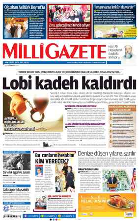 Milli Gazete Gazetesi 17 Mayıs 2013 kapağı