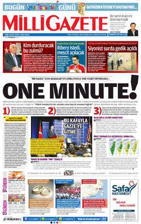 Milli Gazete Gazetesi 19 Mayıs 2013 kapağı