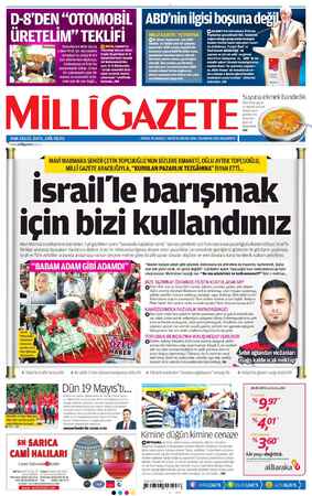 Milli Gazete Gazetesi 20 Mayıs 2013 kapağı
